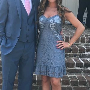 Aqua light blue lace dress